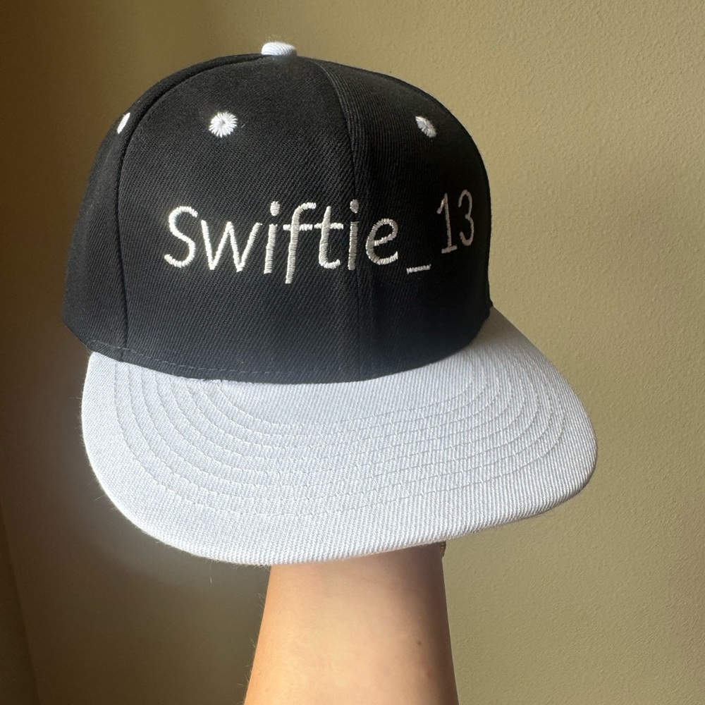 Black and White Cap with Swiftie_13 Embroidery - Taylor Swift Hat - Picture 3 of 7